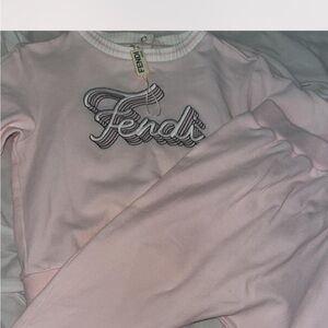 Fendi Light Pink Logo Sweatshirt and Pants